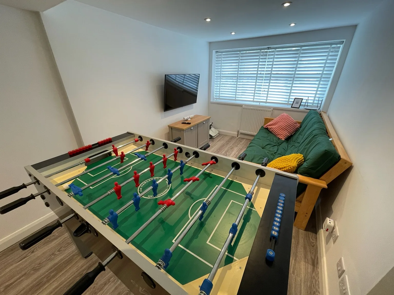 Games room with table football and television
