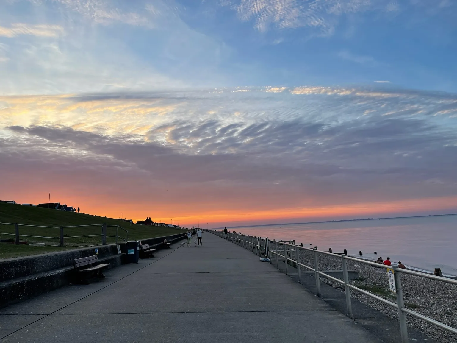 Sunset over Minster Leas promenade